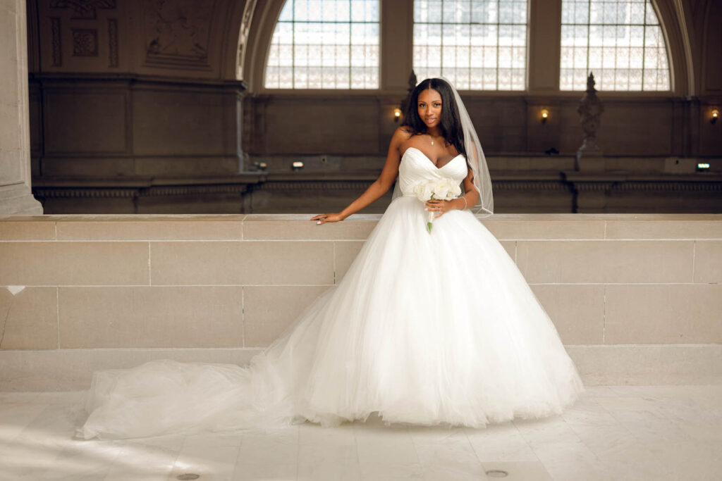 Photo of a bride in SF City Hall Wedding